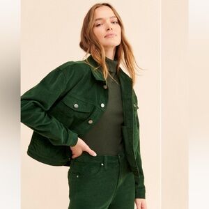 PTCL Velveteen Trucker Jacket in Green